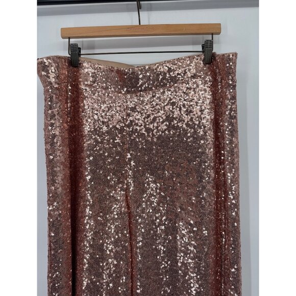 Torrid Pull-On Wide Leg Sequin High-Rise Pant Champagne size 2X short new - Picture 4 of 8